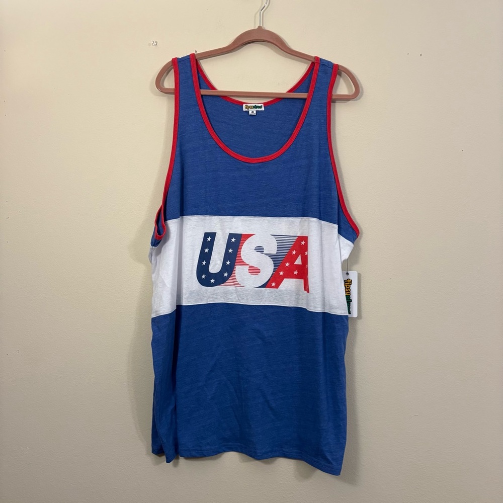 Tipsy Elves Tank Top Shirt Mens 3XL Blue USA Sleeveless Active Casual New